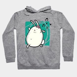 Dancing bunny aqua Hoodie